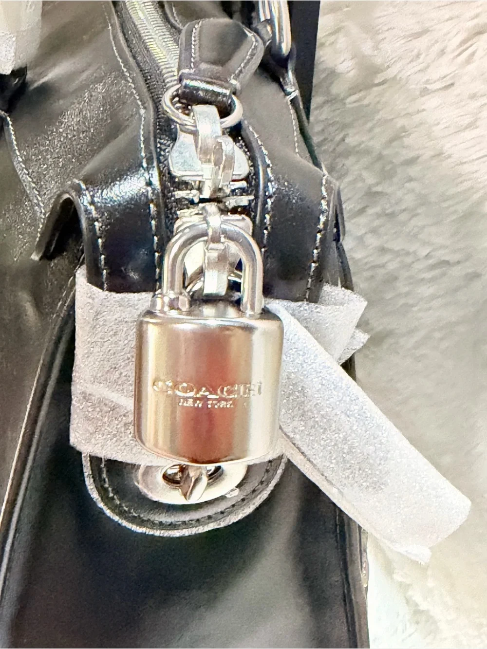 Coach Rhyder Satchel Bag 38 silver/ black NWT